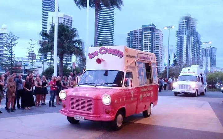 The Andersons' Ices van at a school formal arrival at Broadbeach on the Gold Coast in 2012